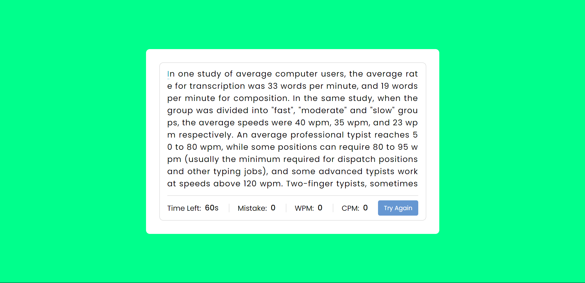 Typing Speed Test